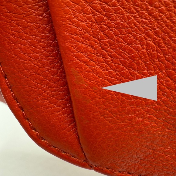 Elliott Lucca Cordoba Orange Leather Shoulder/Clutch with Gold-Toned Closure - Picture 5 of 17